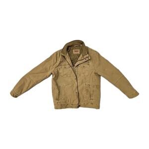 VINTAGE 90s Levi's' Brown Quilt Lined Windbreaker Coat SZ XL POCKETS ZIP JACKET